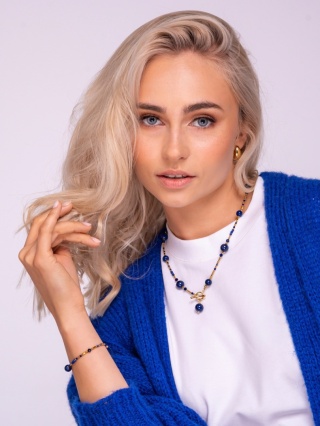Naszyjnik ATRAMENT (lapis lazuli, sodalit, hematyt)